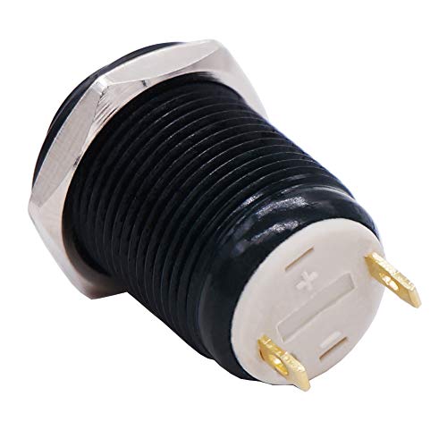 Twidec /12Mm 1/2" Waterproof Black Metal Shell Momentary Raised Top Push Button Switch Dc/Ac 36V 2A Spst 1No Start Button For Car Modification Switch(Quality Assurance For 1 Years) M-12-Bk-G #TOP1