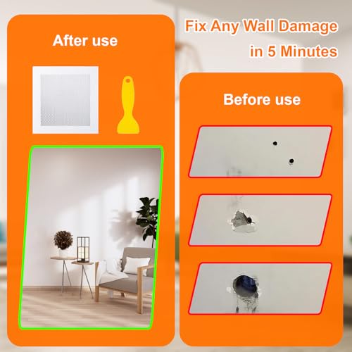 Lconvicely 30 cm Wandreparatur-Set – Selbstklebendes Reparaturpad aus Metall | Robustes Set zur Ausbesserung von Wandlöchern für Zuhause, Mietwohnungen & Büro, langlebig