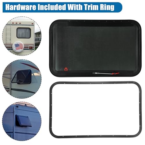 Image of RV Exit Window, Tinted with Net Screen and Trim Ring