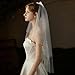 Cliory Bow Veil 2 Tier Short Bridal Veils Cathedral Wedding Veil Comb White Veils for Women Wedding