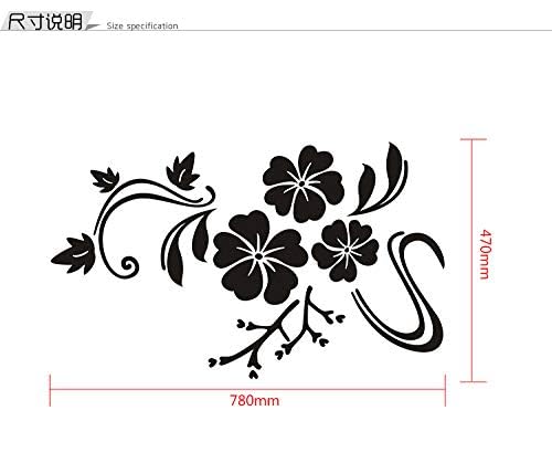 Miniatura 3 de Pegatinas de pared de acrílico plateado con flores, espejo 3D, modernas pegatinas de pared de acrílico para salón, dormitorio, TV, decoración de