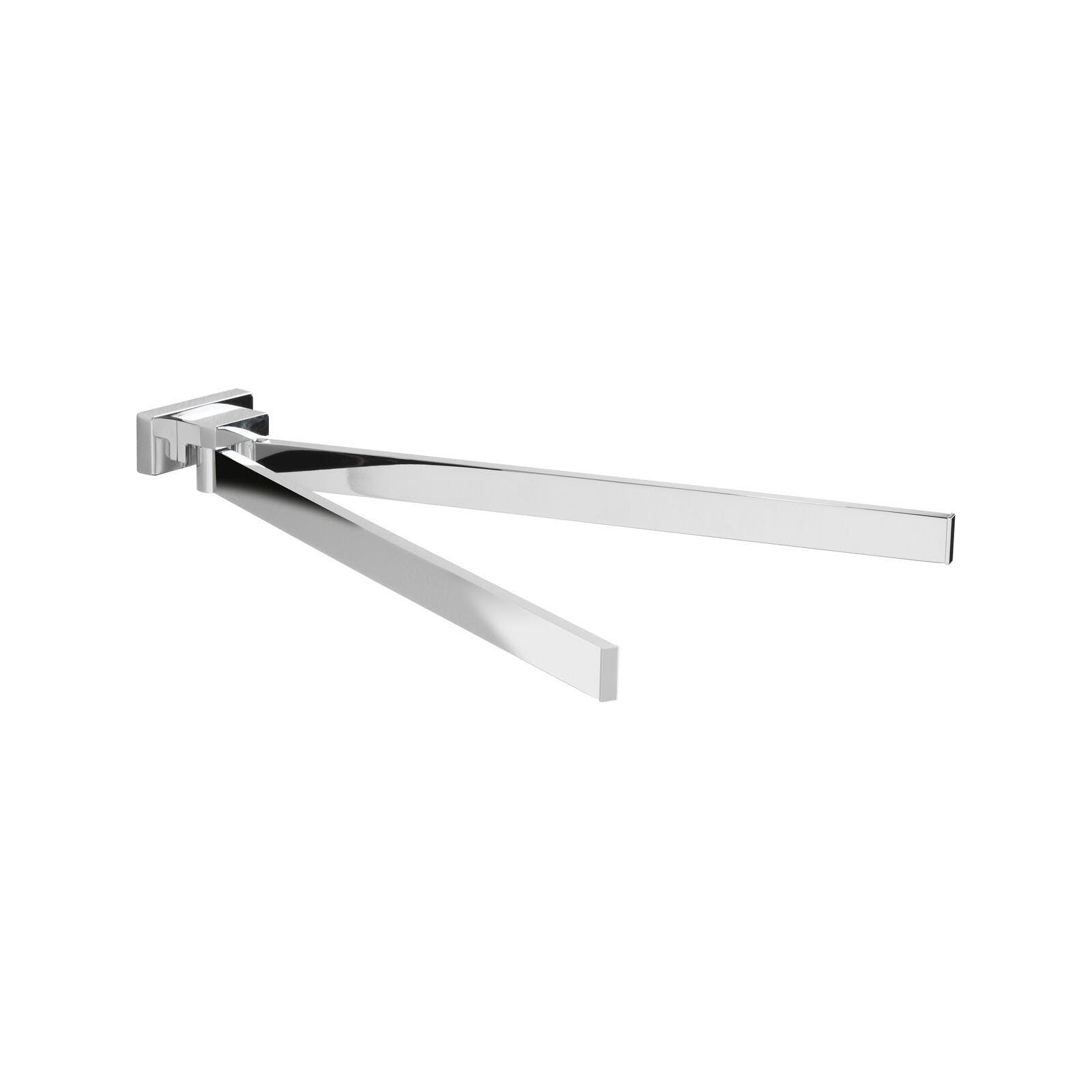 Inda A1815ACR Lea Portasalviette Doppio a Snodo, Ottone, Cromato, 38 x 7 x 3 cm
