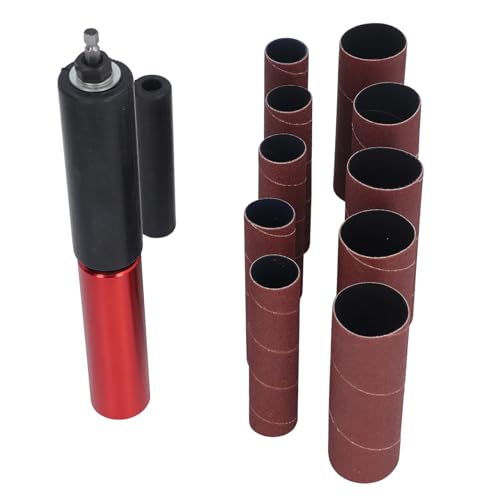 Spindelschleifer-Adapter, 3 8-Zoll-Bohrer-Schleifdorn-Kit, Aluminiumlegierung, für Holz, Metall, mit Handgeführte Gummi-Schleiftrommeln (0,5–1,5 Zoll) und Spindelschleifer-Hülsen, 20-teilig
