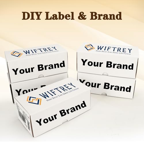 Image of WIFTREY 50 Pack 8x4x3 Small Shipping Boxes for Packing Small Business, White Corrugated Cardboard mailing Box for Shipping