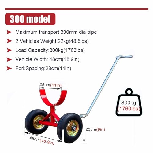 Generisch Heavy Duty Rohr Cart 1000kg Kapazität Solide Reifen 360 Schwenken für Stahl PVC-Rohrbaulager Transport