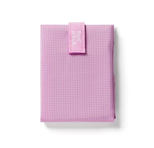 Roll'eat ® | Bolsa Merienda, Porta Bocadillos con Envoltorio Reutilizable, Porta Alimentos Ecológico sin BPA, Bolsa de Tela, Color Malva - Boc'n'Roll Active
