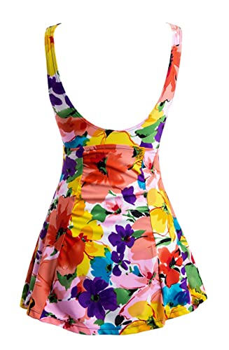 Wantdo Women's Swimsuit One-Piece Dress Swimwear Orangeflower US 16-18