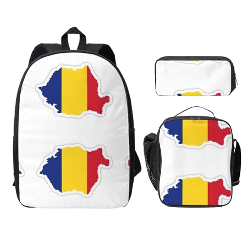 Sac à dos collège avec sac à déjeuner 3 pièces noir EdWal