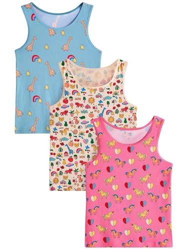 NEXT Mädchen Trägerhemden mit Feenmuster, 3er-Pack Rosa/Blau 5 Jahre