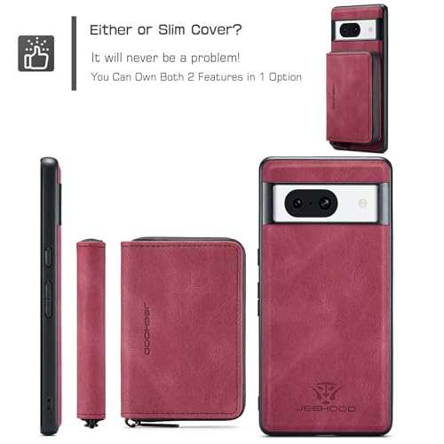Coque Google Pixel 8a étui portefeuille cuir amovible - 5