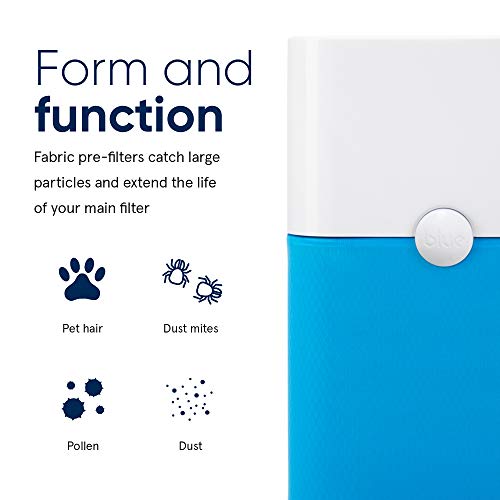 Blueair Blue Pure 121 Pre-Filter, Washable Fabric Traps Pollen Pet Hair Dust, Diva Blue #TOP2