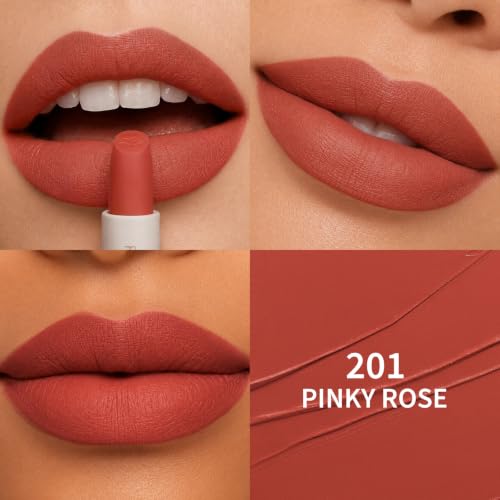 Image of FOCALLURE Matte Lipstick - Hydrating, Non-Drying, Full Coverage Pink 201