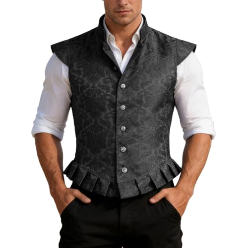 Chaleco renacentista hombre de piel vintage ajustable estilo pirata
