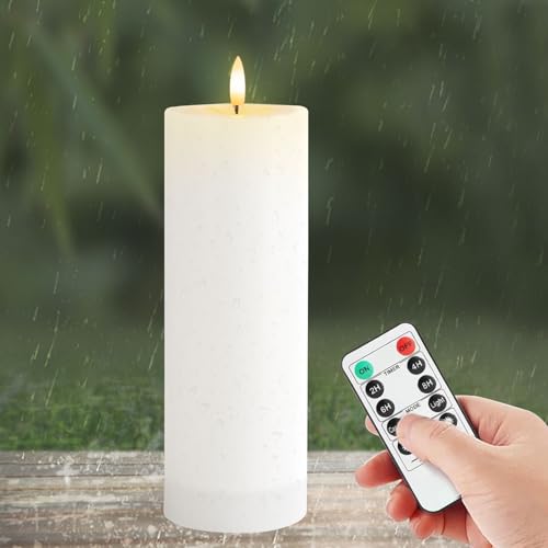 MeYuxg 10CM x 30CM LED Kerzen Outdoor mit Timerfunktion, Wasserdichte...