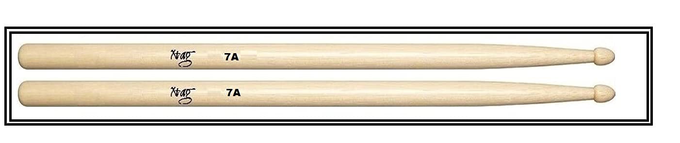 Mexa Compatible With Xtag (7A) Sticks For Drum/Octopad/Drum Pad/Practice Pad/Electric Pad Sticks - 7A Wooden Tip Maple Wood Pack Of (1 Pair)
