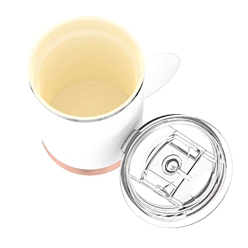 Asobu Ultimate Stainless Steel Ceramic Inner Coating Coffee Mug With Double Walled Copper Lining Insulation,12 Ounces (White) #TOP1