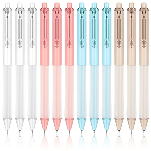 Retractable Ballpoint Pens Fine Point 0.5Mm Black Ink Pens Cute Writing Pen With Soft Comfort Grip For Men Women Smooth Writing Office School Supplies, 12 Pcs, 4 Colors #TOP12