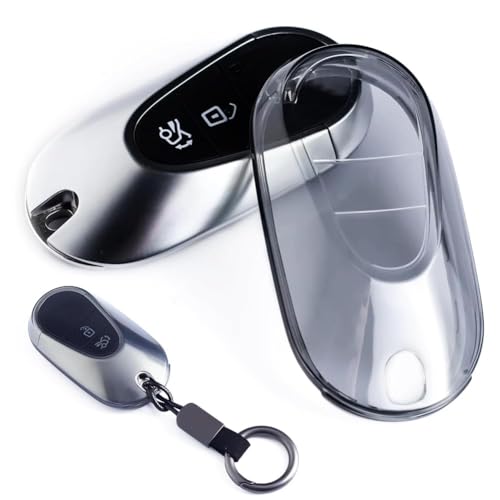 XMSCN Funda Protectora de TPU para Llave de Coche, Compatible con Mercedes Benz C S GLC, EQE, EQS 300, 350, 450, 500, 560, 580, AMG, W206 W223 2020UP, 3 Botones Accesorios de Concha de Llavero