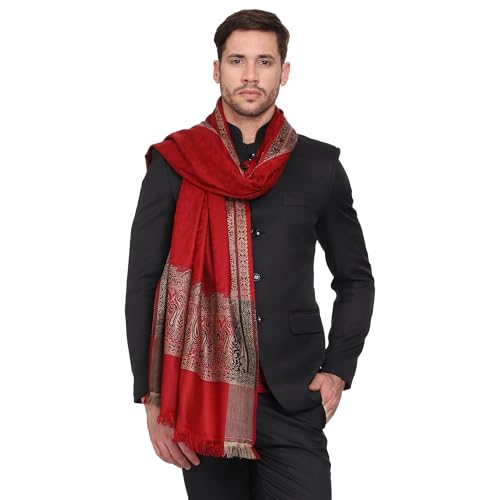 Image of Weavers Villa Men's Woven Acro Wool Gents Shawls, Muffler, Stoles for Men