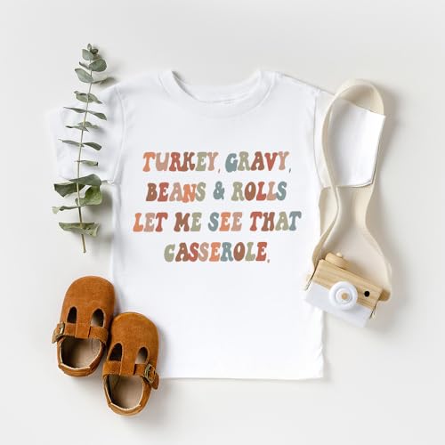 Funny Thanksgiving Toddler Shirt - Turkey Gravy Beans And Rolls - Fall Natural Toddler & Youth Tee2