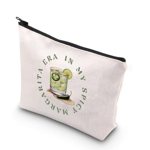 Tequila Gift in My Margarita Era Makeup Bag - Spicy Marg Gifts for Cocktail Lovers (My Spicy Bag UK), White