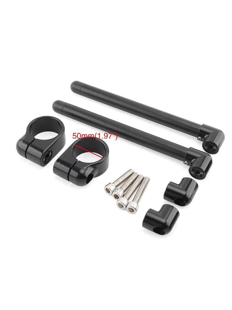 manubri moto Clip divisa per manubrio per moto nero | Sulla forcella 35 37 39 45 49 50 52 58 MM Morsetto montante