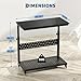2-Tier Rolling Computer Tower Stand with Cable Management Rack, Height Adjustable CPU Holder Cart with Hooks for Gaming Home Office, PC Stand Fits Under Desk,Carbon Fiber Black