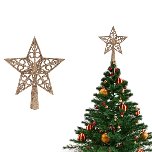 JIJICZ Weihnachtsbaumspitze Stern Vintage Leicht Klassisch Klein...