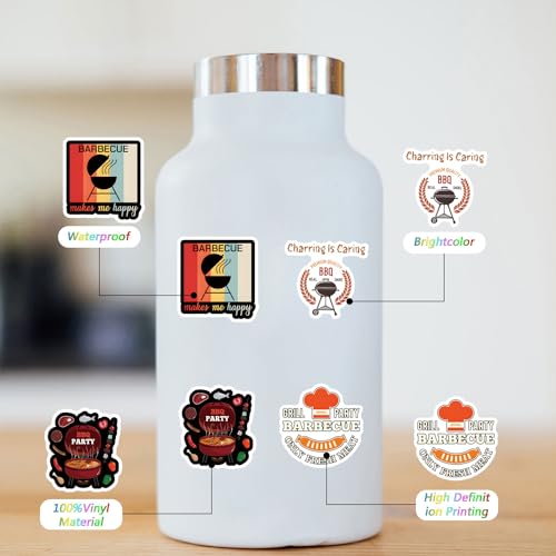 Calcomanías para barbacoa de vinilo impermeables para botellas de agua y álbumes de recortes 8