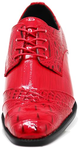 Image of STW Men's Alligator Crocodile Print Oxfords Fashion Lace Up Dress Shoes