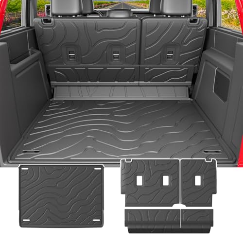 powoq 4 Door Cargo Mat Compatible with 2021-2026 Ford Bronco Trunk Mat Cargo Liner TPE Trunk Liner Back Seat Protector Replacement for 2021-2026 Ford Bronco Accessories