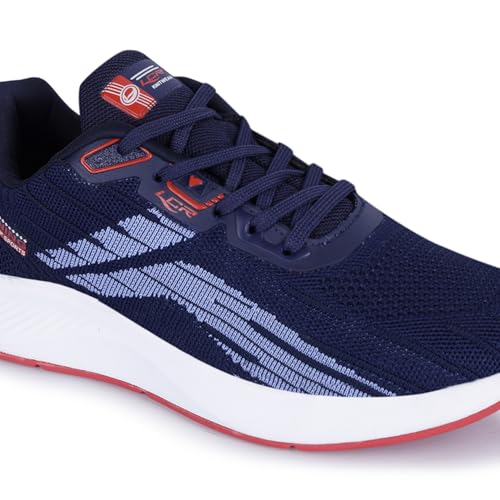 Image of Lancer Mens FLASH-10NBL-RED Navy Running Shoe, 9