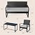 Ahomly 4 Piece Outdoor Patio Furniture Set, Wicker Patio Furniture with Glass Coffee Table, Rocking Wicker Bistro Set, for Backyard, Poolside, Porch (Grey)