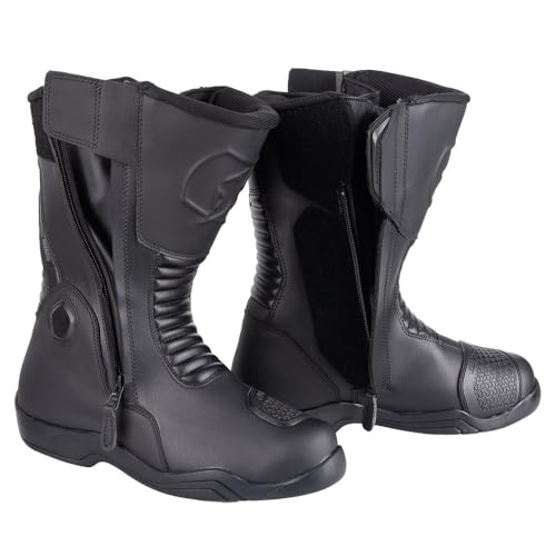 Bottes de moto pour aventure et voyage étanches avec double zip