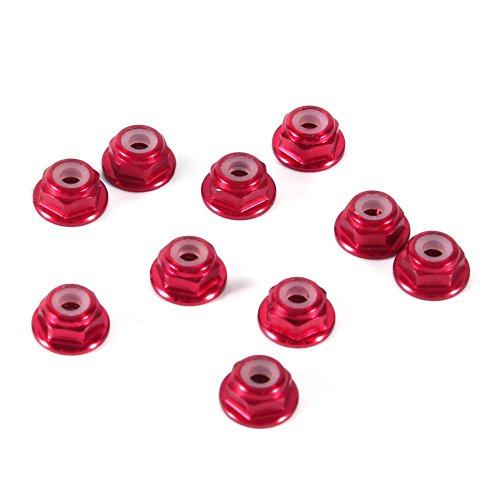 Walfront WALFRONTDWX132FBPS Hex Self Lock Nuts, 10 Pcs M2 Nut Cnc Aluminum Flanged Nylon Lock Nut Self Locking Metal Nuts Dark Red cover