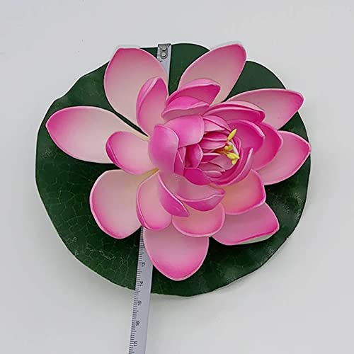 Blue Penguin Lotus Artificial Flower, Artificial Floating Lotus Flowers for Home Garden Patio Pond Decoration and Fish Tank Lotus Flower for Decoration (5.5 inch, Pack of 1) (Pink) 2