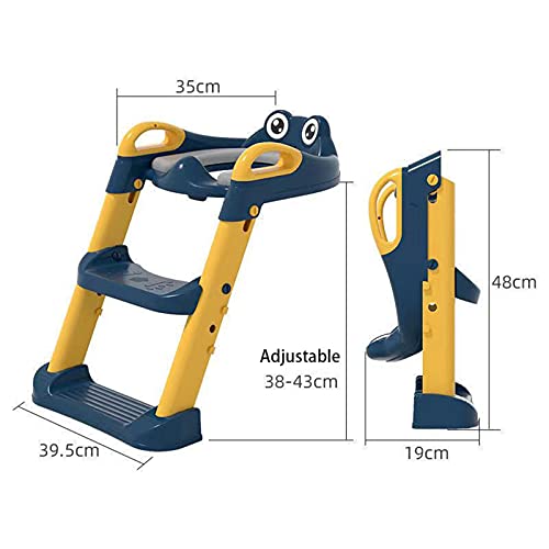 Opvouwbare baby-toilettrainingsstoelen, antislip baby-peuter-kindertoilettrainer met verstelbare opstapladder, voor… - Afbeelding 6