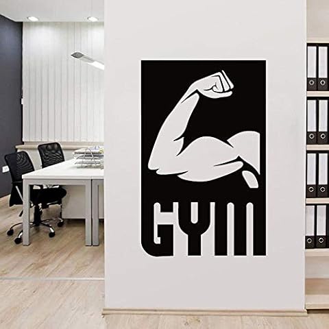 MISHIJI Muscle Sports Gym Vinyl Wall Stickers Gym Sports Wall Stickers Fitness Bodybuilding Wall Stickers Workout Motivation Wall Painting 57cm x 89cm Cover