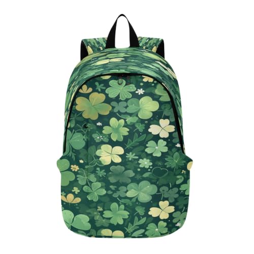 Sac à dos vert au motif de feuilles de dessin animé pour randonnée et voyage