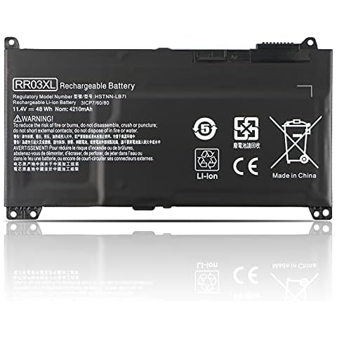 K KYUER RR03XL Laptop Battery for HP ProBook 430 440 450 455 470 G4 G5 Mobile Thin Client MT20 MT21 Series HSTNN-PB6W HSTNN-LB7I HSTNN-LB71 HSTNN-UB7C HSTNN-I74C 851477-421 851477-541 851477-831 48Wh Cover