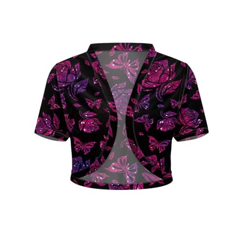 Image of Womens Short Sleeve Cardigans Lightweight Summer Cardigan Trendy Bolero Shrug Cute Floral Cardigan Sheer Bolero