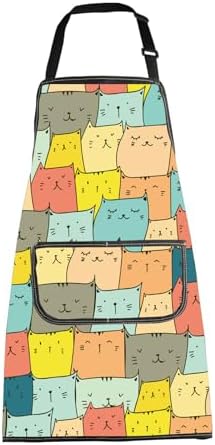 MBMSO Avental engraçado para gatos com bolsos avental de cozinha ...