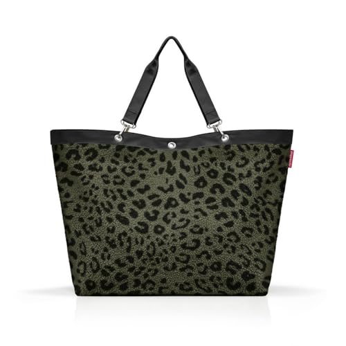 reisenthel shopper XL teddy leo olive – Geräumige Shopping Bag und edle Handtasche in einem – Aus wasserabweisendem Material