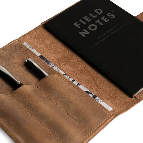 Couverture de protection notes de terrain en cuir fait main acajou rustique