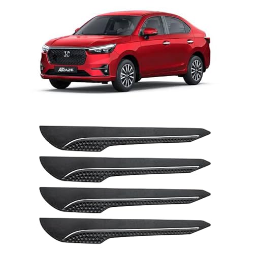 Image of AOSIS-Car Bumper Protector /Bumper Guard for Honda New Amaze with Single Chrome Stripe (4-Pcs)