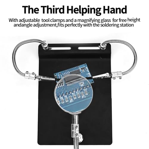 COVVY 936D soldeerstation, 60W digitaal soldeerstation lasbout, huishouden solderen, instelbare temperatuur, industriële kwaliteit laspen, onderhoudsgereedschap, met LED-licht vergrootglas - Afbeelding 5