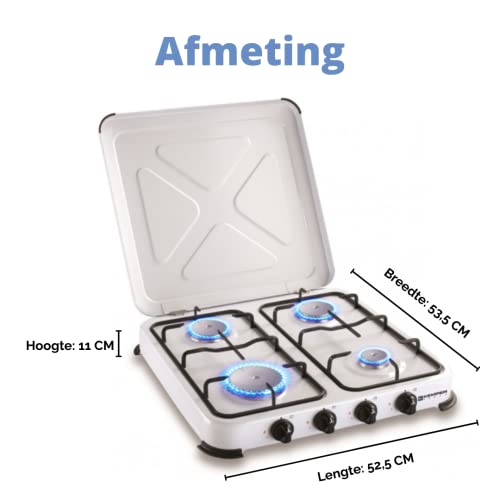 Kemper 104983 réchaud à gaz 4 feux table de cuisson portable avec couvercle - 3