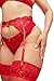 Price comparison product image Ann Summers Sexy Lace Planet Suspender Belt for Women with Adjustable Back and Charm Detail - Garter Belt for Stockings - Suspenders Lingerie - Red
