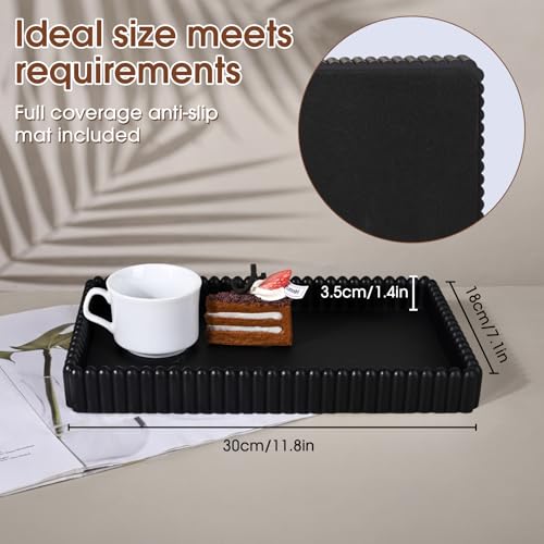Rectangular Tray for Coffee Table,Modern Decorative Tray,Black Concrete Trays,Home Dining Centerpiece Decor,Decorative Trays for Dining Table,Living Room,Kitchen,Counter