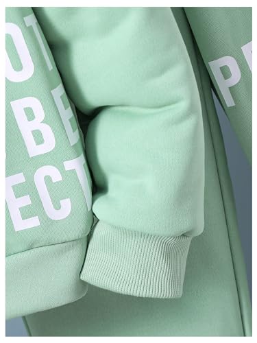 SweatyRocks Boy's 2 Piece Outfits Letter Print Long Sleeve Drop Shoulder Sweatshirt and Sweatpants Set3